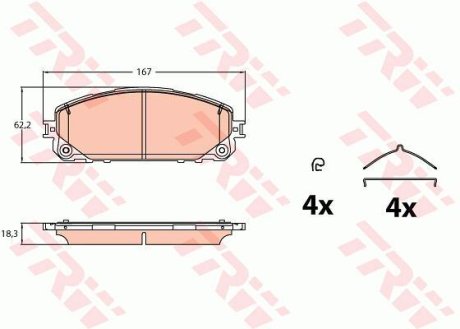 Гальмівні колодки, дискові TRW GDB2142