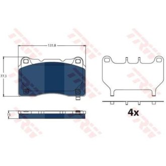 Колодки гальмівні TESLA P. MODEL S/X 12- ELECTRIC BLUE TRW GDB2198BTE