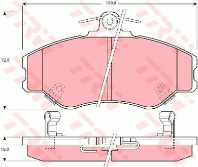 Гальмівні колодки, дискове гальмо (набір) TRW GDB3089