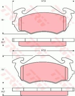 Гальмівні колодки, дискове гальмо (набір) TRW GDB3136