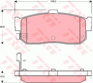 Гальмівні колодки, дискове гальмо (набір) TRW GDB3274