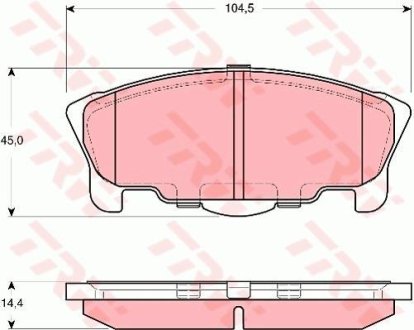 Гальмівні колодки, дискове гальмо (набір) TRW GDB3320