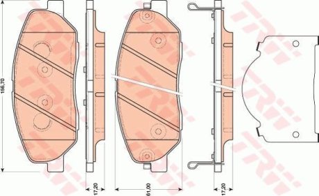 Гальмівні колодки, дискове гальмо (набір) TRW GDB3483