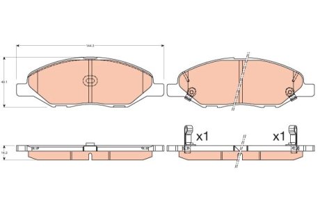 Гальмівні колодки, дискові TRW GDB3577