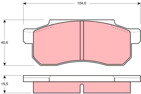 Гальмівні колодки, дискове гальмо (набір) TRW GDB361