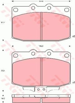 Гальмівні колодки, дискове гальмо (набір) TRW GDB377 (фото 1)