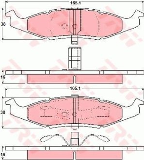 Гальмівні колодки, дискове гальмо (набір) TRW GDB4006