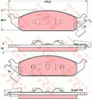 Гальмівні колодки, дискове гальмо (набір) TRW GDB4016