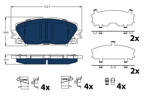 Колодки гальмівні TOYOTA P. PRIUS 1,8 HYBRID 08-11 ELECTRIC BLUE TRW GDB4173BTE