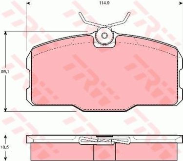 Гальмівні колодки, дискове гальмо (набір) TRW GDB418