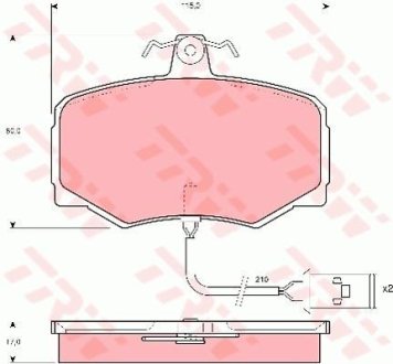 Гальмівні колодки, дискове гальмо (набір) TRW GDB421