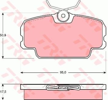 Гальмівні колодки, дискове гальмо (набір) TRW GDB434