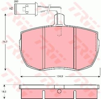 Гальмівні колодки, дискове гальмо (набір) TRW GDB779