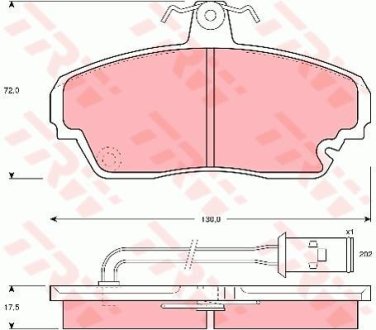 Гальмівні колодки, дискове гальмо (набір) TRW GDB851