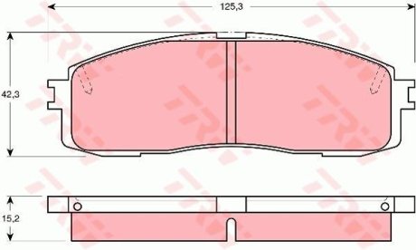 Комплект тормозных колодок, дисковый тормоз TRW GDB872 (фото 1)