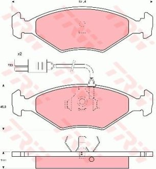 Гальмівні колодки, дискове гальмо (набір) TRW GDB960