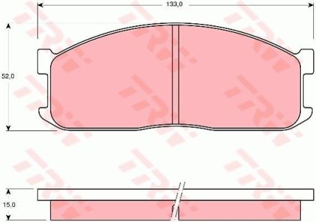 Гальмівні колодки, дискове гальмо (набір) TRW GDB983