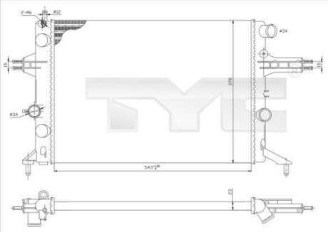 Радіатор, охолодження двигуна TYC 7250021