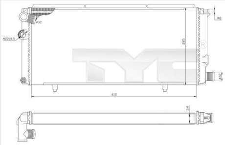 Радіатор, охолодження двигуна TYC 7260014R