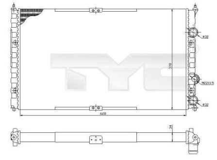 Радіатор, охолодження двигуна TYC 7370057