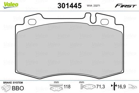 Колодки гальмівні DB P. W163/W220 280-600 Valeo 301445