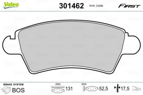 Колодки гальмівні PEUGEOT P. 206/306 94-02 Valeo 301462