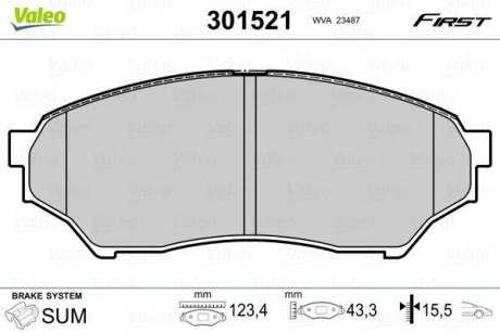 Колодки гальмівні MITSUBISHI P. PAJERO PININ 99-07 Valeo 301521