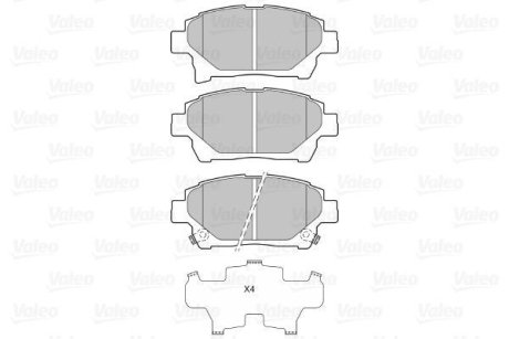 Гальмівні колодки, дискове гальмо (набір) Valeo 601060