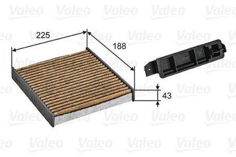 Фільтр повітря салону z polifenolem wкglowy DUSTER CLIO III LOGAN Valeo 701030