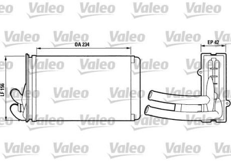 Радіатор пічки AUDI 80 B3, 80 B4, 90 B3, CABRIOLET B3, COUPE B3 1.6-2.8 06.86-08.00 Valeo 812012