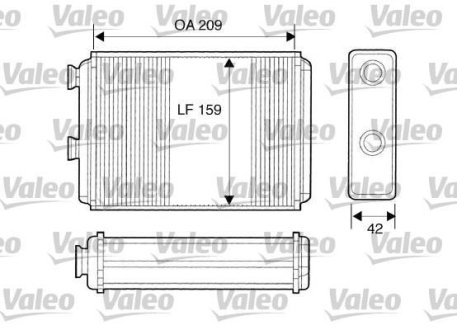 Радiатор пiчки FIAT/LANCIA Doblo/Idea/Punto/Musa/Ypsilon "1,2-1,9 "03>> Valeo 812280 (фото 1)