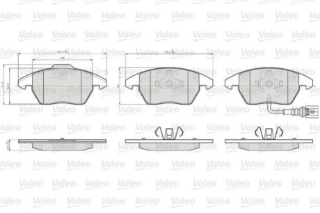 Колодки гальмівні VW P. CADDY 1,2-2,0 04- Valeo 872587