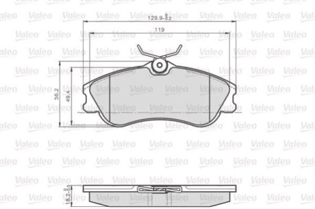 Колодки гальмівні CITROEN P. BERLINGO/XSARA 96- Valeo 873124