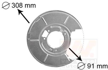 Защита тормозного диска BMW E36,E46 Rear Left Van Wezel 0646373 (фото 1)