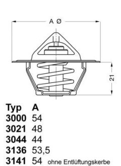 Термостат системи охолодження WAHLER 304490D1