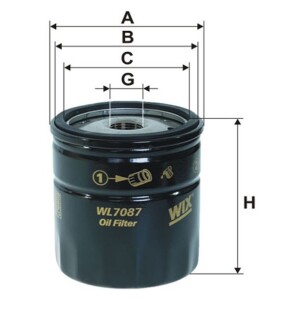 Фільтр масляний двигуна OPEL /OP541 (WIX-FILTERS) WIX FILTERS WL7087