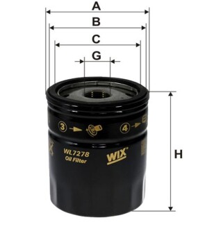 Фильтр масляный двигателя /OP580/7 (WIX-Filtron UA) WIX FILTERS WL7278