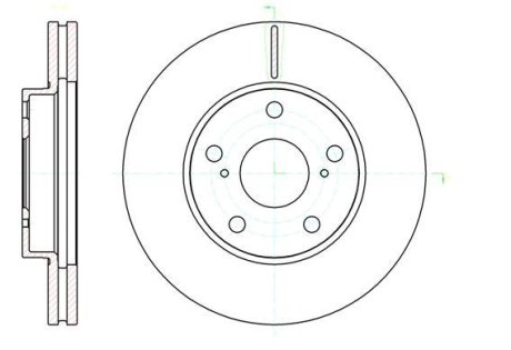 Диск тормозной передний (кратно 2) (Remsa) Toyota Auris 06>12 WOKING D6104310