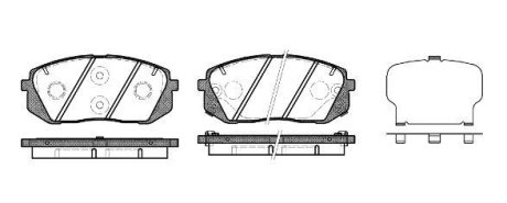 Колодки тормозные диск. перед. (Remsa) Hyundai Genesis 2.0 08-,Hyundai I40 1.6 12- (P12023.22) WOKING P1202322