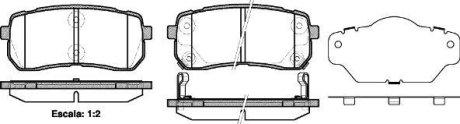 Колодки тормозные диск. задн. (Remsa) Hyundai H-1 cargo 2.5 08-,Hyundai H-1 travel 2.5 08- (P13883.02) WOKING P1388302 (фото 1)