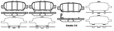 Колодки тормозные диск. задн. (Remsa) Infiniti FX35 FX45 03>08 08> / Nissan Murano I II III / X-Trail I II / Leaf 10> (P9763.41) WOKING P976341