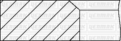 Кільця поршневі Renault Trafic 1.9DTI (80.50mm/+0.5) (2.5-2-3) YENMAK 9109165050