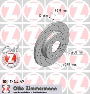 Гальмівний диск ZIMMERMANN 100124452