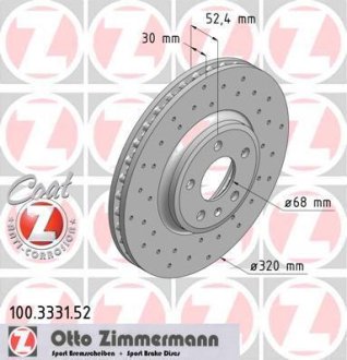 Гальмівний диск ZIMMERMANN 100333152