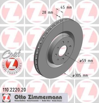 Гальмівний диск ZIMMERMANN 110222020