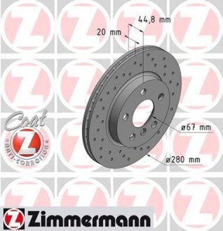 Диск тормозной передний ZIMMERMANN 150.2924.52