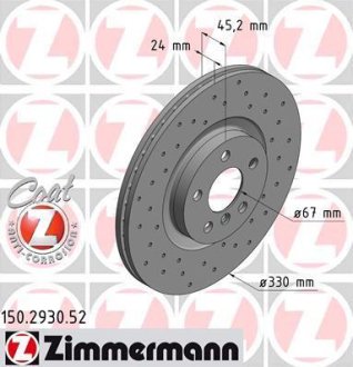 Диск гальмівний ZIMMERMANN 150293052