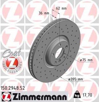 Диск тормозной правый Sport ZIMMERMANN 150.2948.52