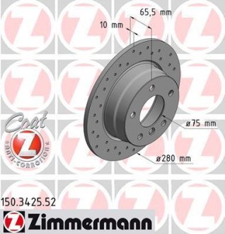 Гальмівний диск ZIMMERMANN 150342552