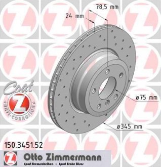 Гальмівний диск ZIMMERMANN 150.3451.52